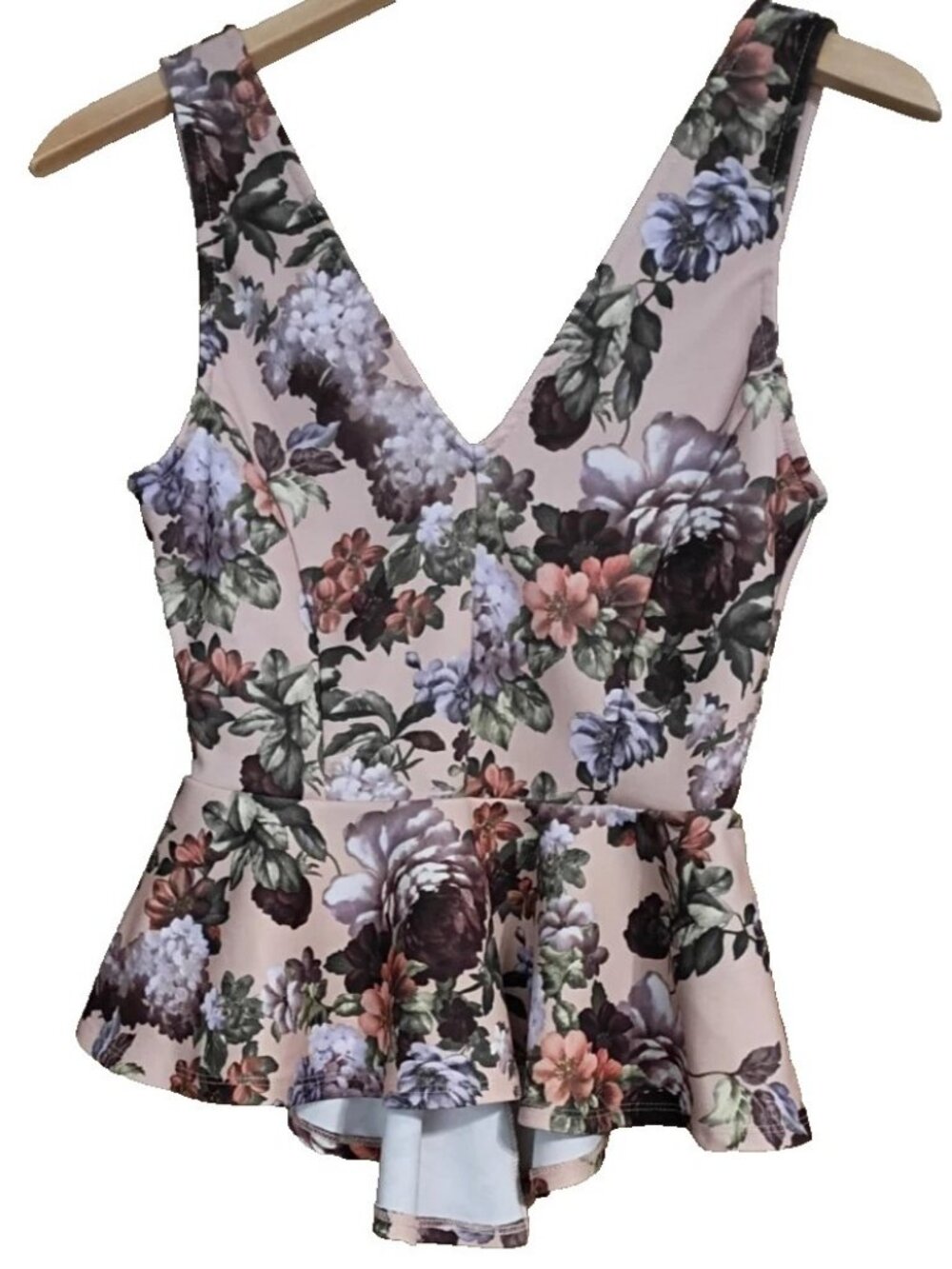 Charlotte Russe Peplum Top Size M Floral